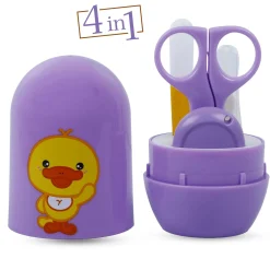 Baby Moo Quacking Ducky Gentle Manicure & Pedicure Infant Toddler Nail Clipper Set - Purple