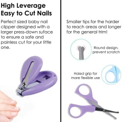 Baby Moo Quacking Ducky Gentle Manicure & Pedicure Infant Toddler Nail Clipper Set - Purple