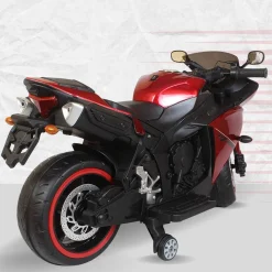 Baby Moo R1 Electric Ride-On Bike For Kids | Rechargeable Battery-Powered Toy With Led Lights, Music, And Usb Port | Battery Operated Bike 2 To 8 Years - Red
