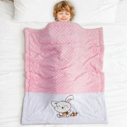 Baby Moo Rabbit Plush Cotton All Season Nursery Blanket - Peach