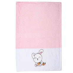 Baby Moo Rabbit Plush Cotton All Season Nursery Blanket - Peach