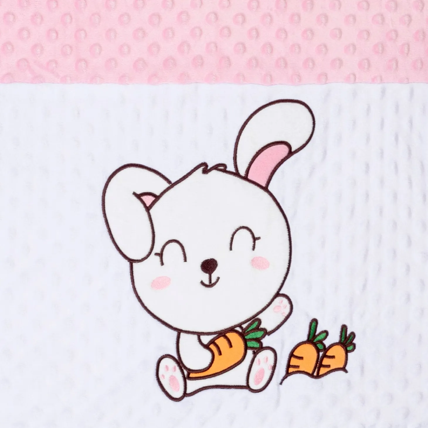 Baby Moo Rabbit Plush Cotton All Season Nursery Blanket - Peach
