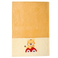 Baby Moo Racing Lion Plush Cotton All Season Nursery Blanket - Brown