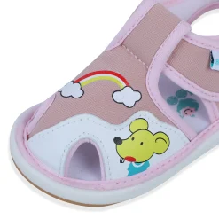 Baby Moo Rainbow Chu-Chu Sound Breathable Anti-Skid Sandals - Pink