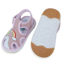 Baby Moo Rainbow Chu-Chu Sound Breathable Anti-Skid Sandals - Pink
