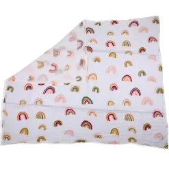 Baby Moo Rainbow Soft Wrapper Muslin Swaddle - White