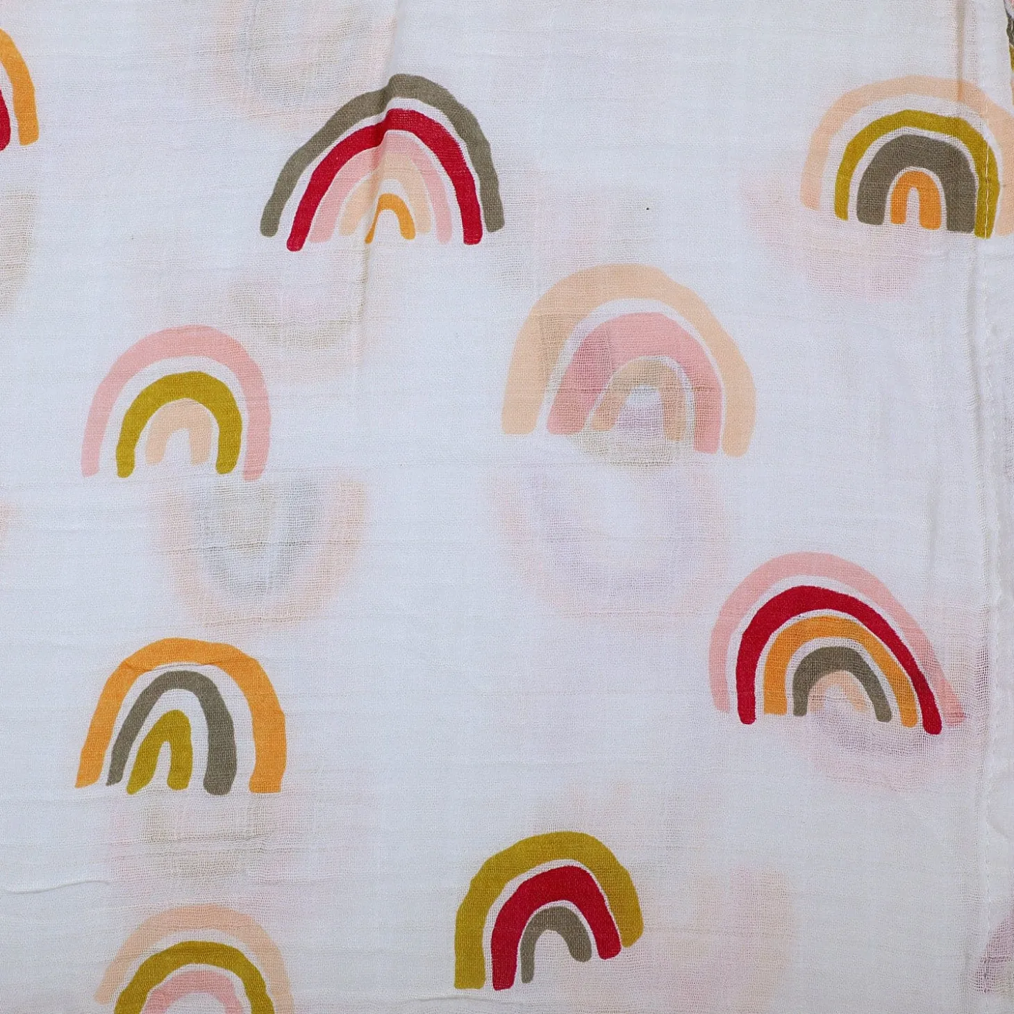 Baby Moo Rainbow Soft Wrapper Muslin Swaddle - White