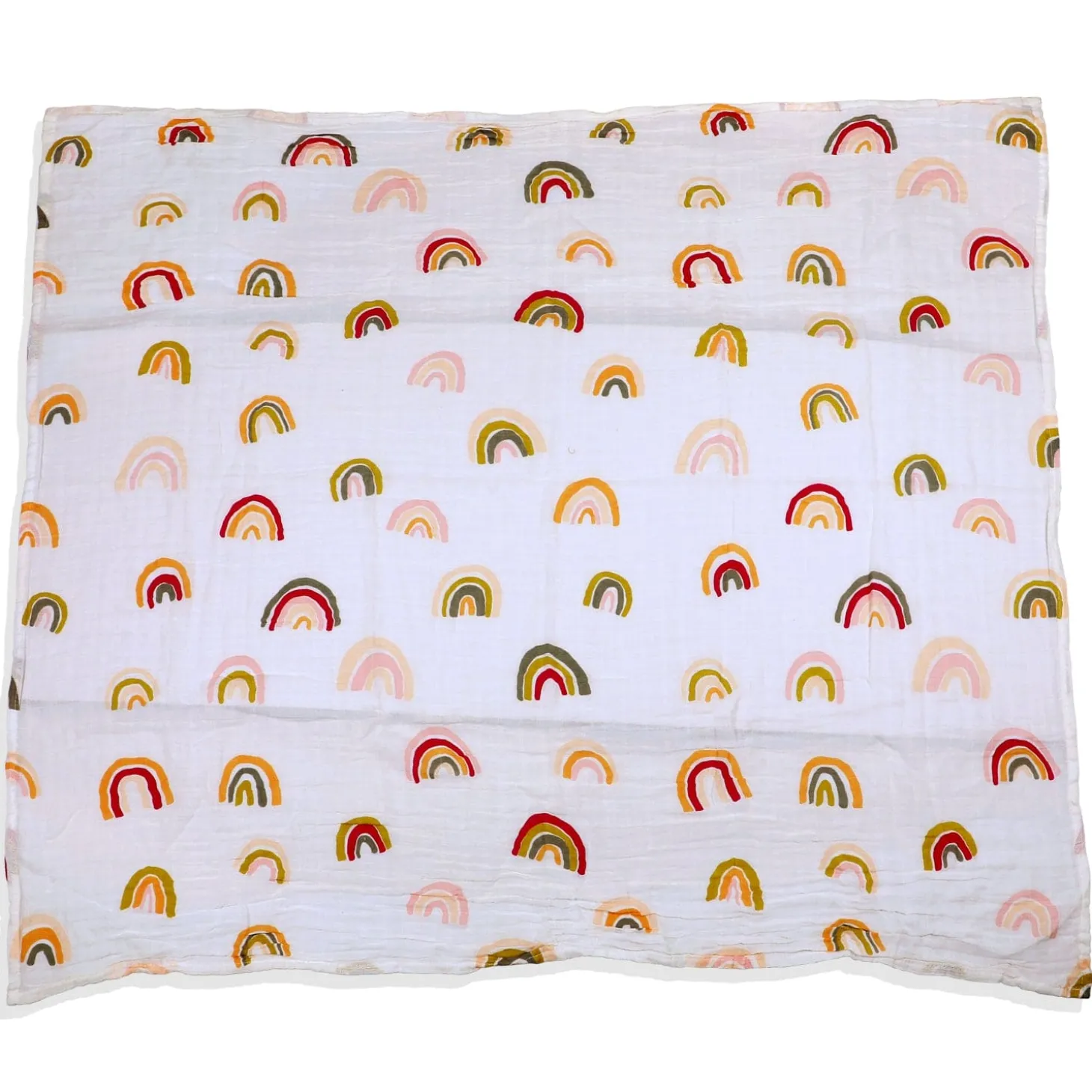 Baby Moo Rainbow Soft Wrapper Muslin Swaddle - White