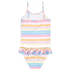 Baby Moo Rainbow Striped Beach Two-Piece Swimsuit Pool Swimming Costume - Pink
