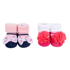 Baby Moo Ring a Ring o' Roses Infant Girl 4-Piece Gift Hairband And Socks Set - Pink