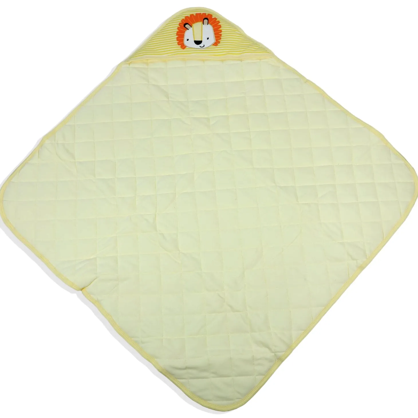 Baby Moo Roaring Lion Warm Hooded Quilted Wrapper - Yellow
