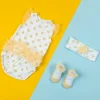 Baby Moo Rose Gift Set 3 Piece With Bodysuit, Socks And Headband - Yellow