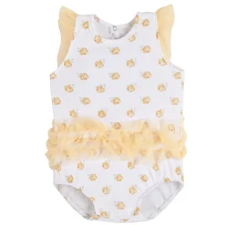 Baby Moo Rose Gift Set 3 Piece With Bodysuit, Socks And Headband - Yellow