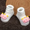 Baby Moo Royal Crown Cotton Anti-Skid 3D Socks - White