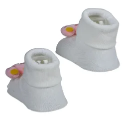 Baby Moo Royal Crown Cotton Anti-Skid 3D Socks - White