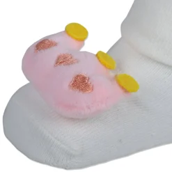 Baby Moo Royal Crown Cotton Anti-Skid 3D Socks - White