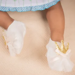 Baby Moo Royal Princess Crown Matching Cap And Socks Set - Yellow