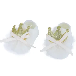 Baby Moo Royal Princess Crown Matching Cap And Socks Set - Yellow