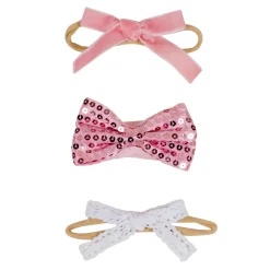 Baby Moo Sequined Infant Girl 6-Piece Gift Hairband And Socks Set - Pink