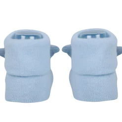 Baby Moo Shark And Panda 3D Rattle Anti-Skid Socks Booties Pack of 2 - Blue, Beige