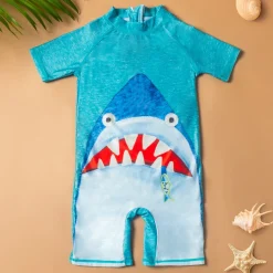Baby Moo Shark Beach Bodysuit One-Piece Swimsuit Pool Swimming Costume - Sea Green