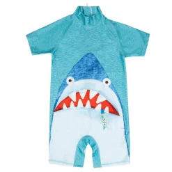 Baby Moo Shark Beach Bodysuit One-Piece Swimsuit Pool Swimming Costume - Sea Green