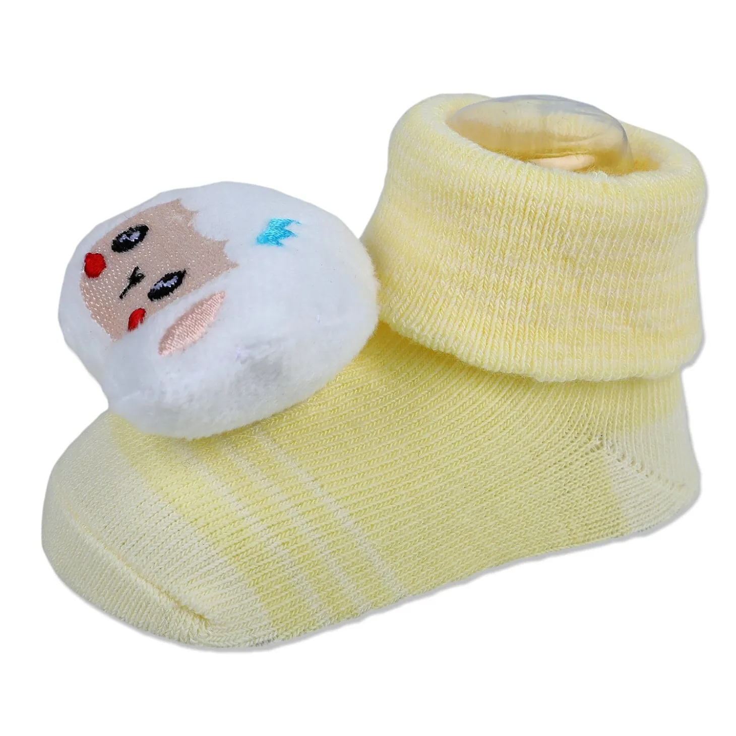 Baby Moo Sheep Cotton Anti-Skid 3D Socks - Yellow