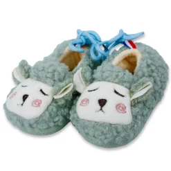 Baby Moo Sheep Warm And Stylish Anti Skid Booties - Olive Green