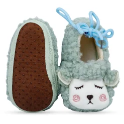 Baby Moo Sheep Warm And Stylish Anti Skid Booties - Olive Green