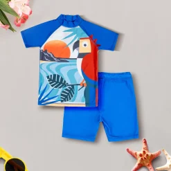 Baby Moo Singing Parrot Beach Bodysuit Two-Piece Swimsuit Pool Swimming Costume - Blue