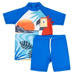 Baby Moo Singing Parrot Beach Bodysuit Two-Piece Swimsuit Pool Swimming Costume - Blue