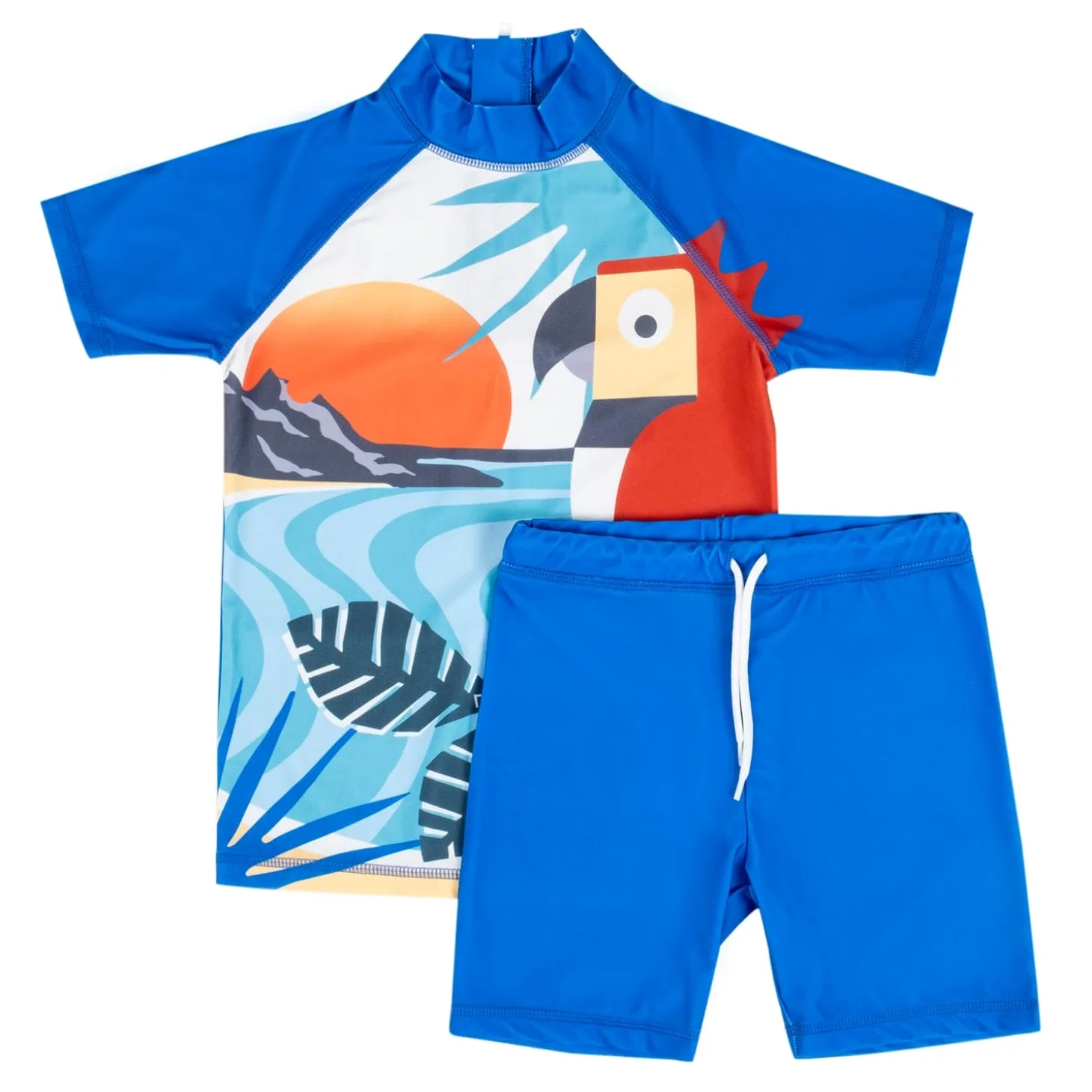 Baby Moo Singing Parrot Beach Bodysuit Two-Piece Swimsuit Pool Swimming Costume - Blue
