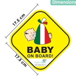 Baby Moo Sleeping Baby Car Safety Sign With Vacuum Suction Cup Clip - Yellow