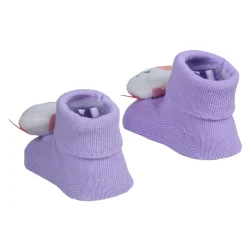 Baby Moo Sleeping Bird Cotton Anti-Skid 3D Socks - Purple