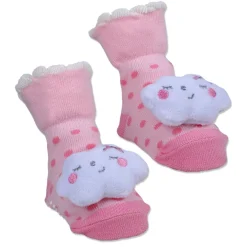 Baby Moo Sleeping Cloud Cotton Anti-Skid 3D Socks - Pink