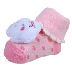 Baby Moo Sleeping Cloud Cotton Anti-Skid 3D Socks - Pink