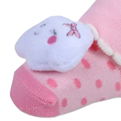 Baby Moo Sleeping Cloud Cotton Anti-Skid 3D Socks - Pink