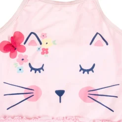 Baby Moo Sleeping Kitty Beach One-Piece Swimsuit Pool Swimming Costume - Pink