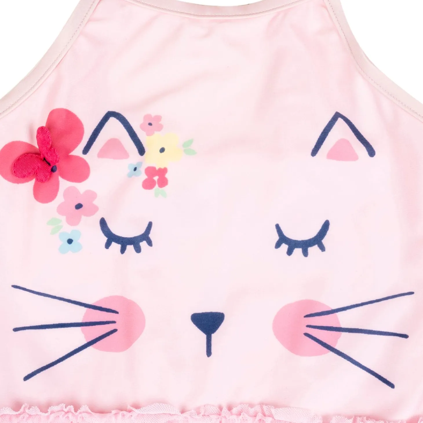 Baby Moo Sleeping Kitty Beach One-Piece Swimsuit Pool Swimming Costume - Pink