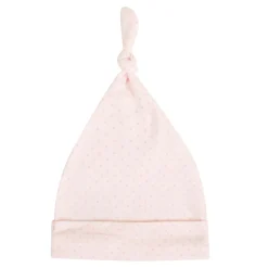 Baby Moo Sleepy Bunny Knotted Infants Ultra Soft 100% Cotton All Season Pack of 3 Caps - Pink
