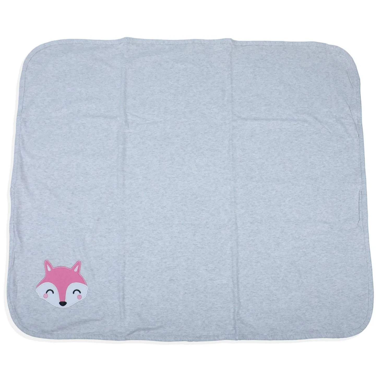 Baby Moo Sleepy Fox Soft Reversible Wrapper - Grey
