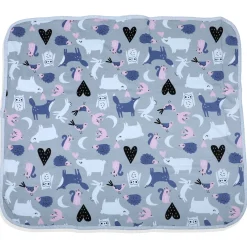 Baby Moo Sleepy Fox Soft Reversible Wrapper - Grey
