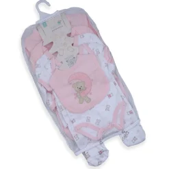 Baby Moo Sleepy Teddy Cotton Infant Essentials 8 pcs Romper Gift Set - Pink