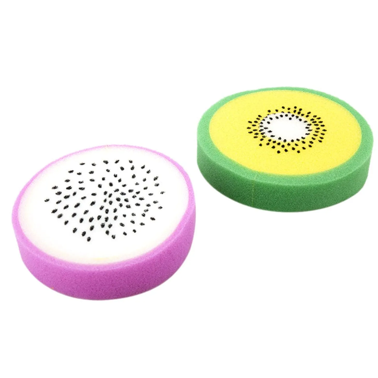 Baby Moo Sliced Dragon Fruit And Kiwi 2 Pk Bath Sponge - Multicolour