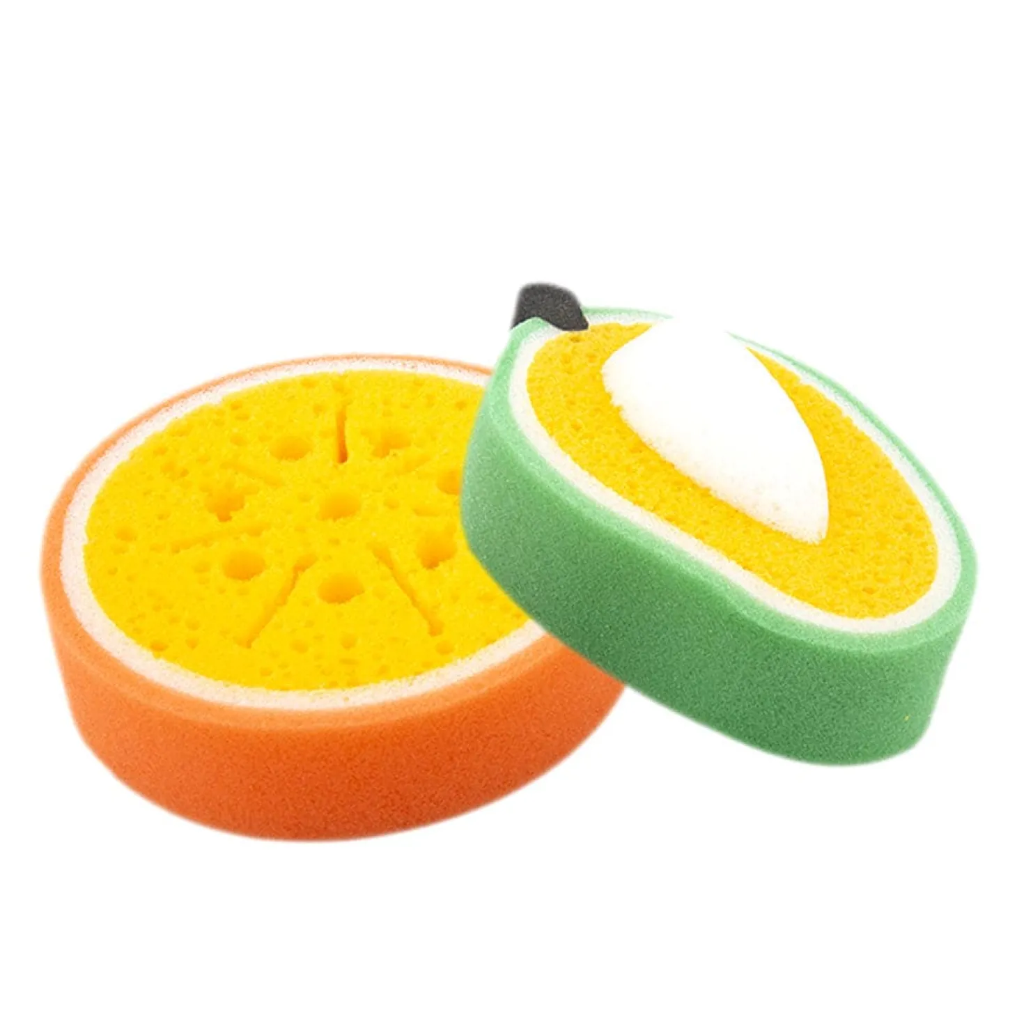 Baby Moo Sliced Orange And Mango 2 Pk Bath Sponge - Multicolour