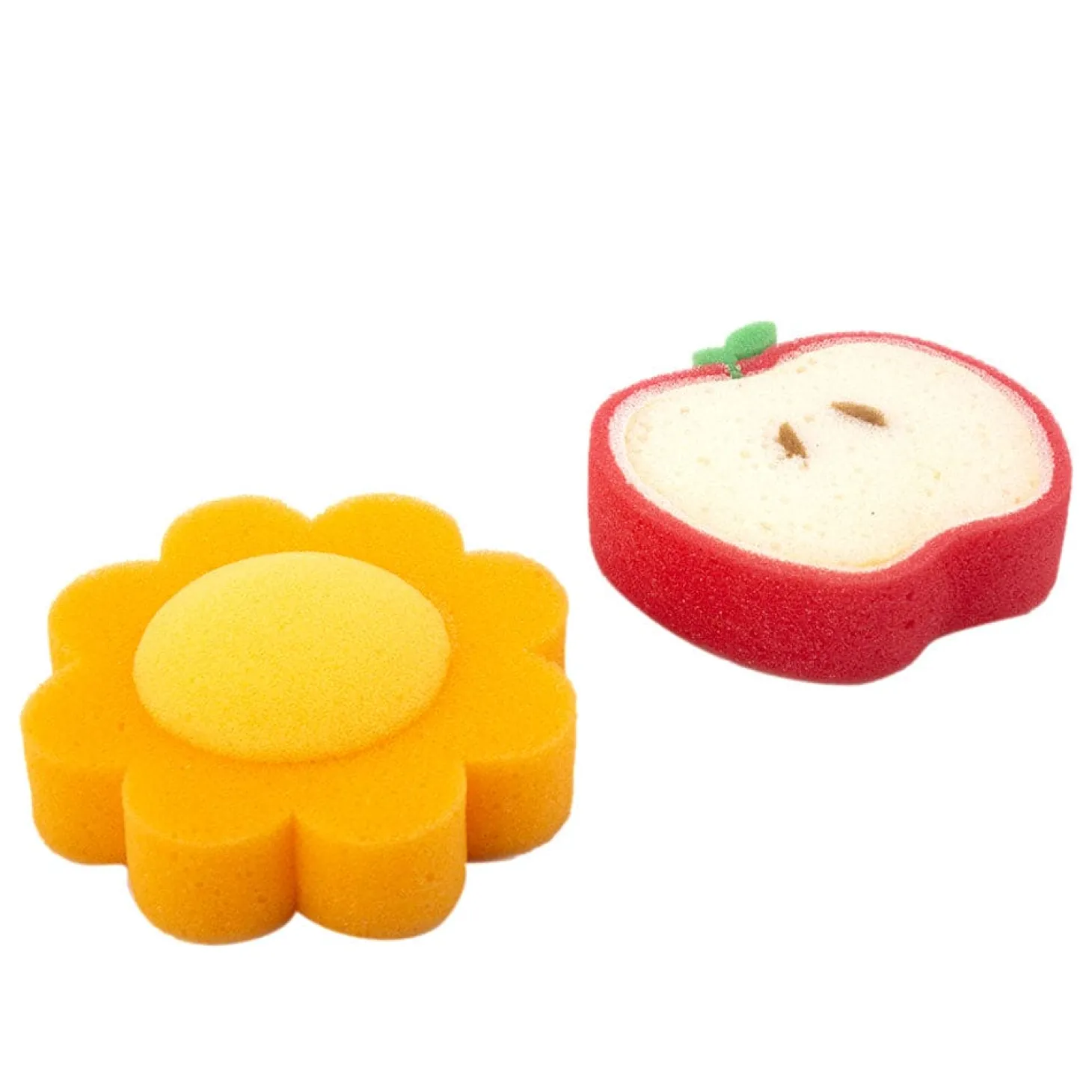 Baby Moo Sliced Pineapple And Apple 2 Pk Bath Sponge - Multicolour