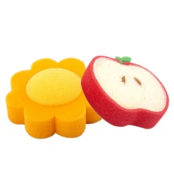 Baby Moo Sliced Pineapple And Apple 2 Pk Bath Sponge - Multicolour
