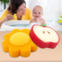 Baby Moo Sliced Pineapple And Apple 2 Pk Bath Sponge - Multicolour
