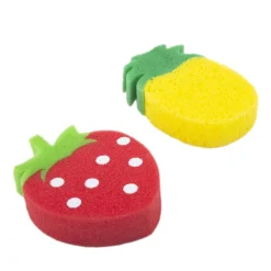 Baby Moo Sliced Strawberry And Pineapple 2 Pk Bath Sponge - Multicolour