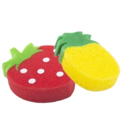 Baby Moo Sliced Strawberry And Pineapple 2 Pk Bath Sponge - Multicolour